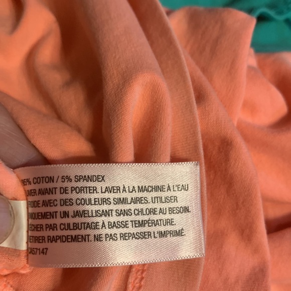 Bundle of 2 girls Cherokee adjustable spaghetti strap tanks cantaloupe & teal - Picture 6 of 10